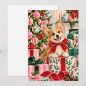 Carte de Noël plate Corgi (Devant / Derrière)