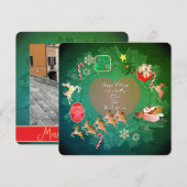 Carte de Noël plate Couronne de Noël + Photo (Devant / Derrière)