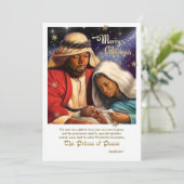 Carte de Noël plate de la Nativité afro-américaine (Debout devant)