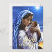 Carte de Noël plate de Madonna d'Afrique américain (Devant)
