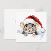 Carte de Noël plate de souris (Devant / Derrière)