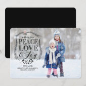 Carte de Noël plate de vacances de Noël Paix Amour (Devant / Derrière)