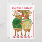 CARTE DE NOËL PLATE DONNER BLITZEN 5x7 (Devant)