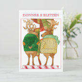CARTE DE NOËL PLATE DONNER BLITZEN 5x7 (Debout devant)