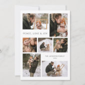 Carte de Noël plate moderne pour 7 photos de famil (Devant)