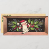 Carte de Noël plate Père Noël des années 1960 (Devant / Derrière)