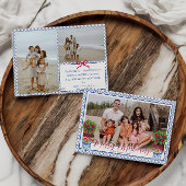 Carte de Noël plate personnalisée avec topiaire en