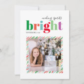 Carte de Noël plate photo pour égayer les esprits (Devant)