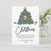 Carte de Noël plate pour amoureux des animaux avec (Debout devant)