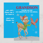 Carte de Noël plate pour petit-fils (Devant / Derrière)