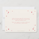 Carte de Noël plate rétro étoiles crème et rouge (Dos)