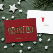 Carte de Noël plate rouge et verte Elf Shenanigans