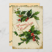 Carte de Noël plate XMas victorienne (Devant / Derrière)