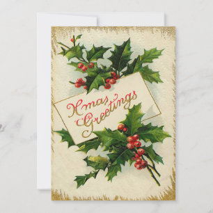 Carte de Noël plate XMas victorienne