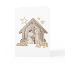 Carte de Noël pliable de la Nativité