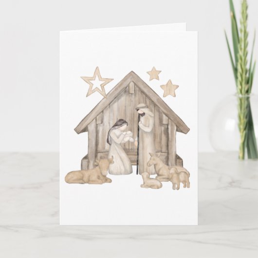 Carte de Noël pliable de la Nativité (Devant)