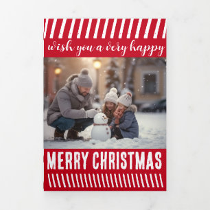 Carte de Noël pliable en trois volets