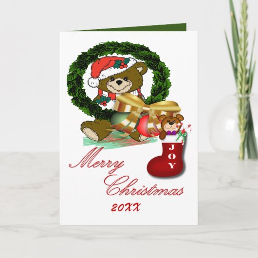 Carte de Noël Plié père Noël Sock (Devant)