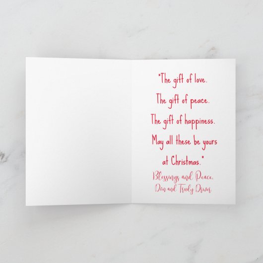 Carte de Noël pliée (Intérieur)