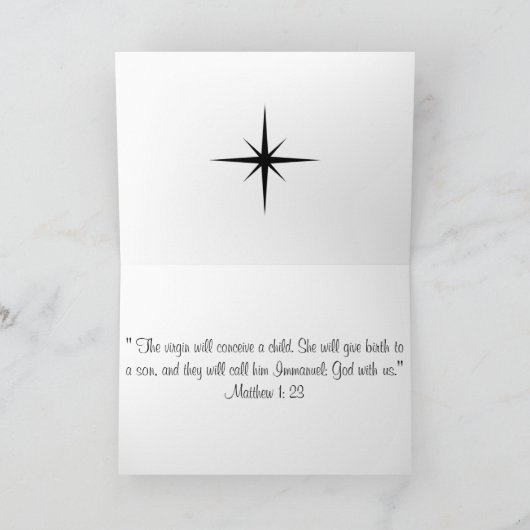 Carte de Noël pliée (Intérieur)