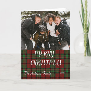 Carte de Noël pliée à carreaux de Buffalo