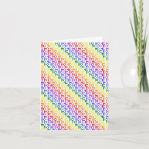 Carte de Noël pliée à motif Ho Ho Ho arc-en-ciel