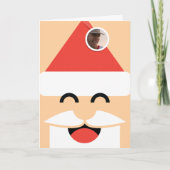 Carte de Noël pliée avec le visage de Santa (Devant)