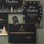 Carte de Noël pliée Calligraphie Fêtes