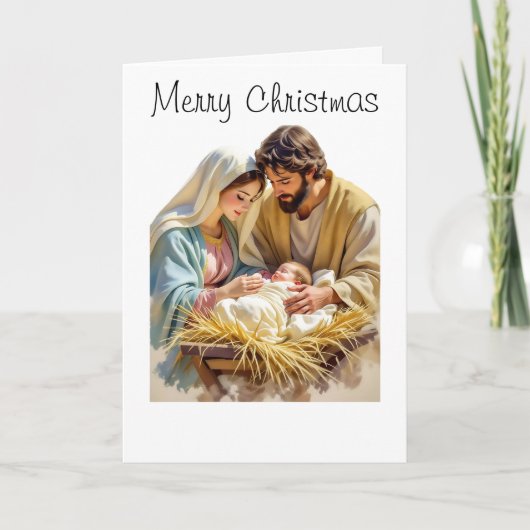Carte de Noël pliée de Jésus bébé (Devant)