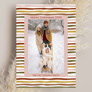 Carte de Noël pliée dessinée à la main aux tons te