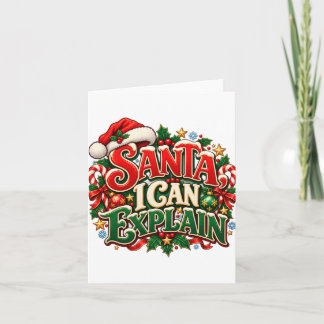 Carte de Noël pliée drôle « Santa, je peux expliqu
