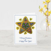 Carte de Noël pliée imprimée à partir d'art origin (Fleur jaune)