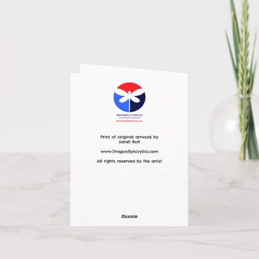 Carte de Noël pliée imprimée à partir d'art origin (Dos)