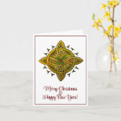 Carte de Noël pliée imprimée à partir d'art origin (Fleur jaune)