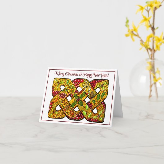 Carte de Noël pliée imprimée à partir d'art origin (Fleur jaune)