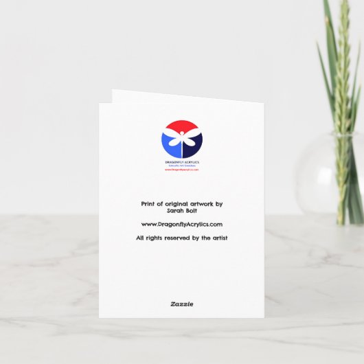 Carte de Noël pliée imprimée à partir d'art origin (Dos)