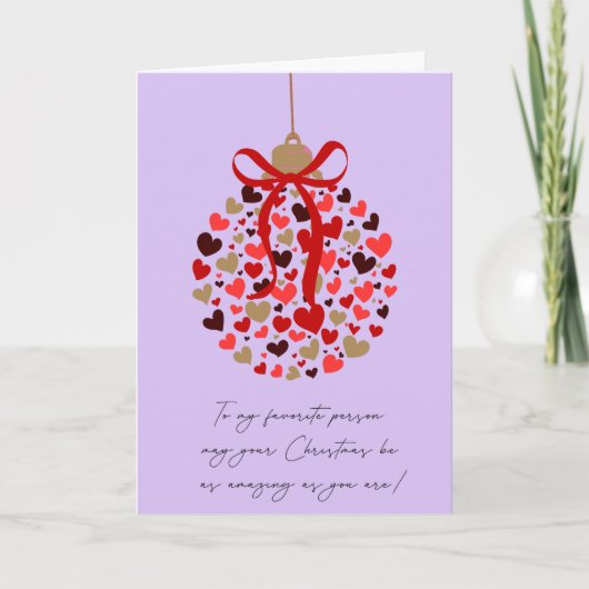 Carte de Noël pliée Love Hearts (Devant)