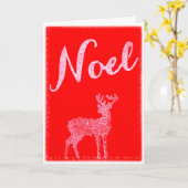 Carte de Noël pliée Noel rouge et blanc (Fleur jaune)
