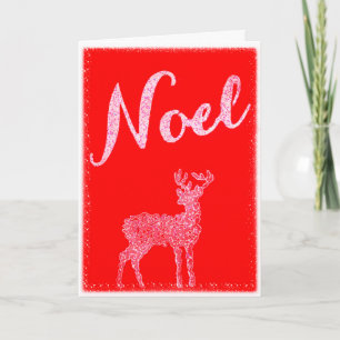 Carte de Noël pliée Noel rouge et blanc