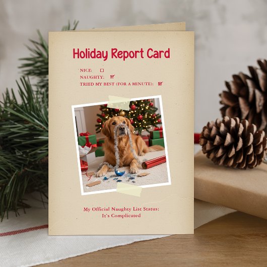 Carte de Noël pliée pour chien à thème de l'animal