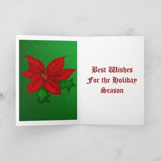Carte de Noël Poinsetta Bouquet (Intérieur)