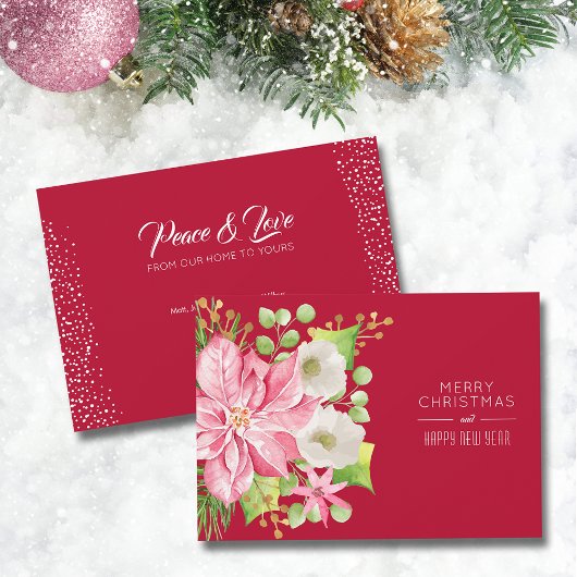 Carte de Noël Poinsettia
