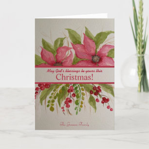 Carte de Noël Poinsettia