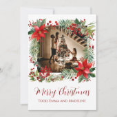 Carte de Noël Poinsettia Frame (Devant)