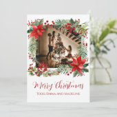 Carte de Noël Poinsettia Frame (Debout devant)