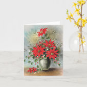 Carte de Noël Poinsettia vintage (Fleur jaune)
