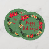 Carte de Noël Poinsettia Wreath (Devant / Derrière)