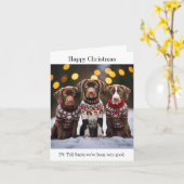 Carte de Noël Pointer Puppies (Fleur jaune)