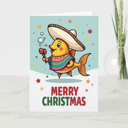 Carte de Noël Poisson Doré (Devant)