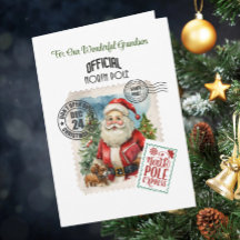 Carte de Noël Pôle Nord Santa vintage 13 x 18 cm p